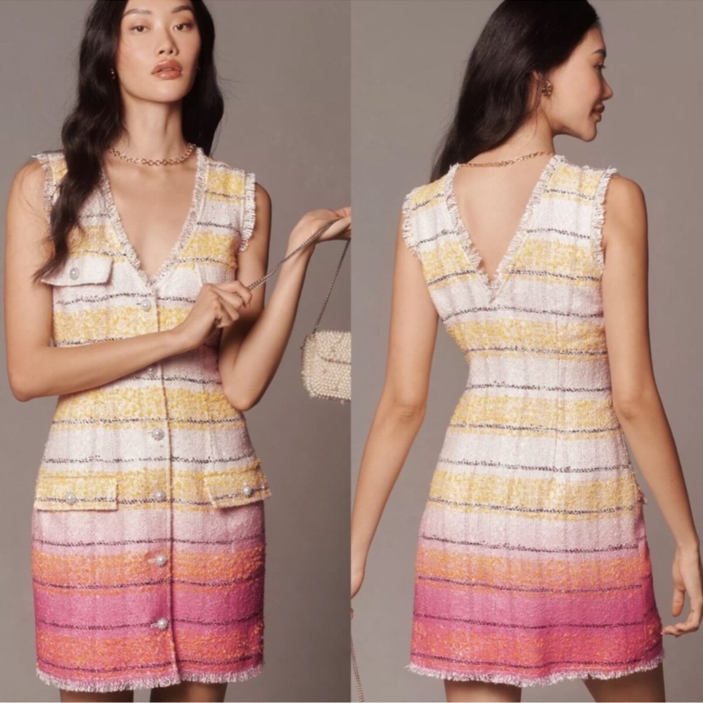 NWT Anthropologie- Maeve Sleeveless Tweed Blazer Mini Dress 4